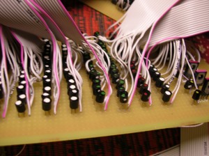 LED message board controller column-row transistors